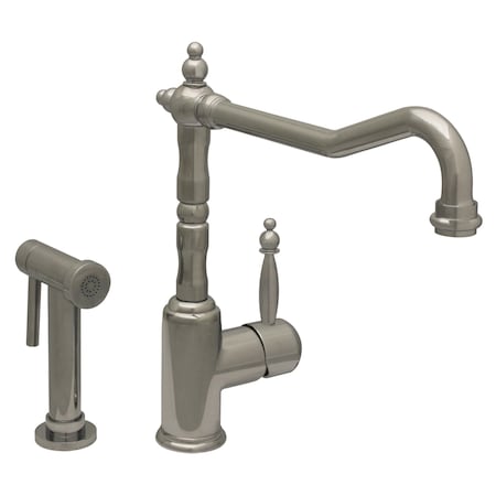 Whitehaus Sgl Lvr Handle Faucet W/ Traditional Swivel Spout And Brass Side Spray WH2070800-C